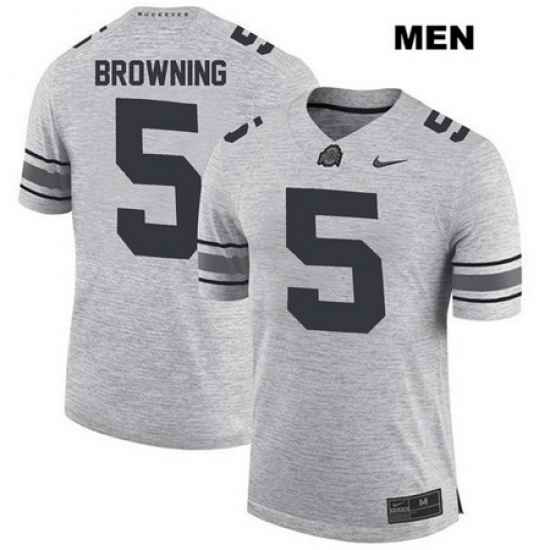 Baron Browning Stitched Ohio State Buckeyes Authentic Mens Nike  5 Gray College Football Jersey Jersey